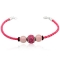L�derarmb�nd med Charm led og Rosakvarts kugler