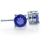 �restikker med Bl� Zirkonia - �6mm - pr par