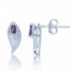 &Oslash;restikker med Rhodolite - 12x5mm - pr s&aelig;t