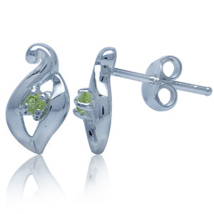 �restikker med Peridot 11x6mm pr par (1038)