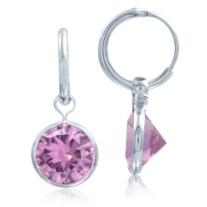 Øreringe med Pink Zirkonia pr par (2186)