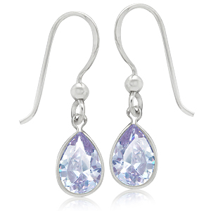 Øreringe med Lavendel Zirkonia 30mm pr par (2856)
