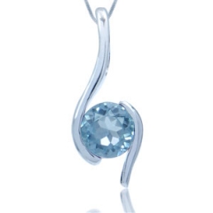 Vedh�ng med Bl� Topas - 17mm - u/k�de