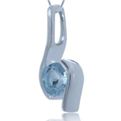 Vedh�ng med Bl� Topas - 17mm - u/k�de