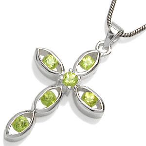 Kors med Peridot 34mm uk�de (592)