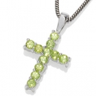 Kors med Peridot - 20mm -  u/k&aelig;de