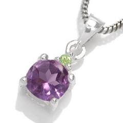 Vedh�ng med Ametyst og peridot - 13mm - u/k�de