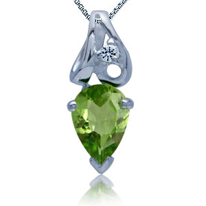 Vedhæng med Peridot 23mm ukæde (1079)