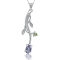 Vedh�ng med Tanzanit og Peridot - 30mm - u/k�de