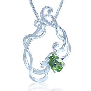 Vedhæng med Peridot 24mm mkæde (1578)