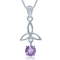 Vedh�ng med Triquetra - Treenighedssymbolet og Ametyst - 28mm - u/k�de
