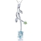 Vedh�ng med Bl� Topas og Peridot - 28mm - u/k�de