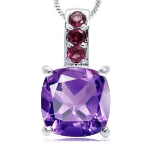Vedh�ng med Ametyst og Rhodolit 19mm uk�de (2465)