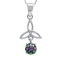 Vedh�ng med Triquetra - Treenighedssymbolet og Mystik Topas - 28mm - u/k�de
