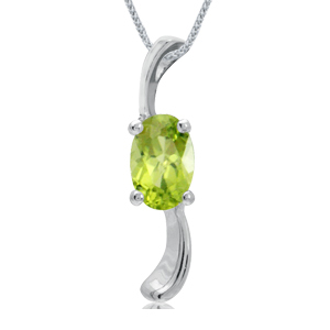 Vedhæng med Peridot 17mm mkæde (2743)