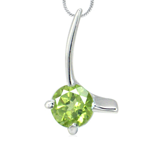 Vedhæng med Peridot 14mm mkæde (2740)