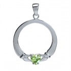 Claddagh vedh&aelig;ng med Peridot - 30mm - u/k&aelig;de 