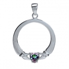 Claddagh vedh&aelig;ng med Mystik Topas - 30mm - u/k&aelig;de 