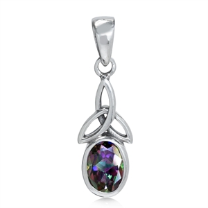 Vedhæng med Triquetra - Treenighedssymbolet og Mystik Topas - 23mm - u/kæde