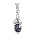 Vedh&aelig;ng med Triquetra - Treenighedssymbolet og Mystik Topas - 23mm - u/k&aelig;de