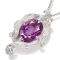 Vedh�ng med Ametyst og Bl� Topas- 31mm - u/k�de