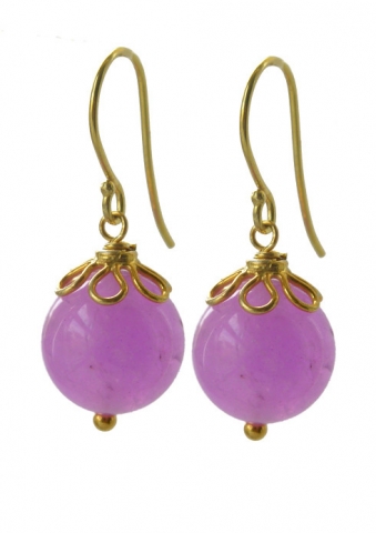 �reringe med pink jade 30mm pr s�t (491)