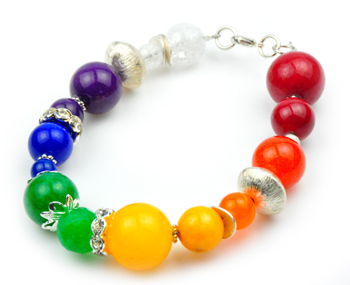 Chakra Armbånd Delux Sølv look (609)