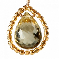 Vedh�ng med Lemon Topas - 27mm - m/ k�de