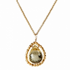 Vedh�ng med Lemon Topas - 27mm - m/ k�de