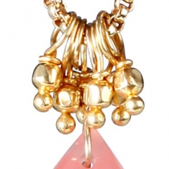 Vedh�ng med Rosa Calcedon - 25mm - m/ k�de