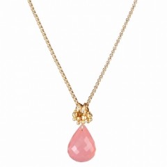 Vedh�ng med Rosa Calcedon - 25mm - m/ k�de