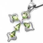 Kors med Peridot - 33mm - u/k&aelig;de